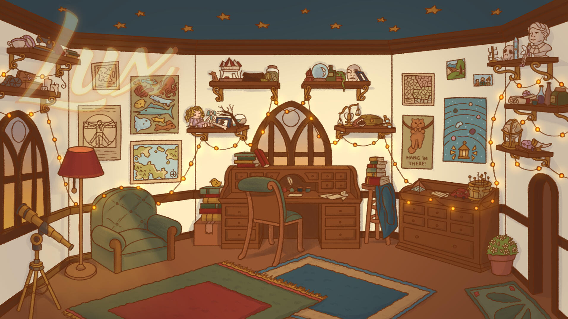 Library office interior LUX, 2024